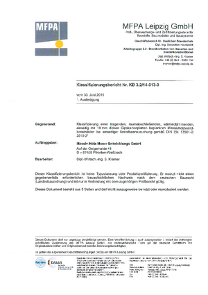 Klassifizierungsbericht MHM 9 Lagen + GKF REI90