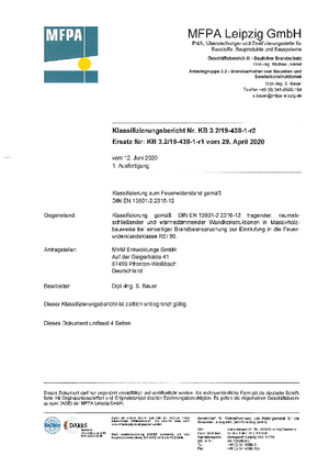 Klassifizierungsbericht MHM 9 Lagen REI60