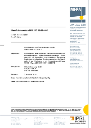 Klassifizierungsbericht MHM 7 Lagen REI90 M