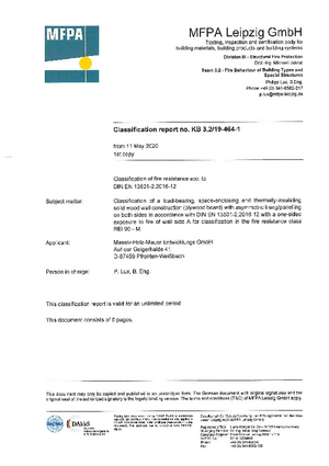 Classification report fire protection MHM REI90