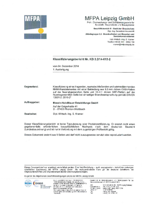 Klassifizierungsbericht MHM 7 Lagen REI90